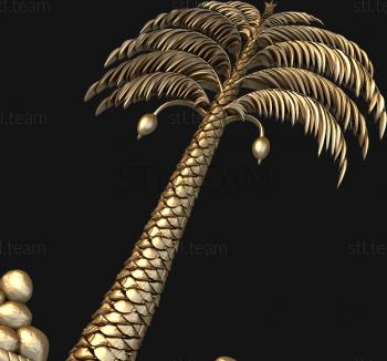 3D model Palm and coconut trees (STL)